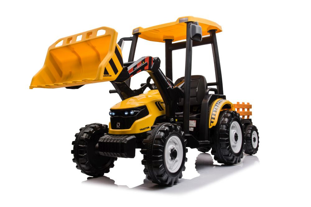 Battery-operated tractor with trailer Hercules Yellow 24V – view 3