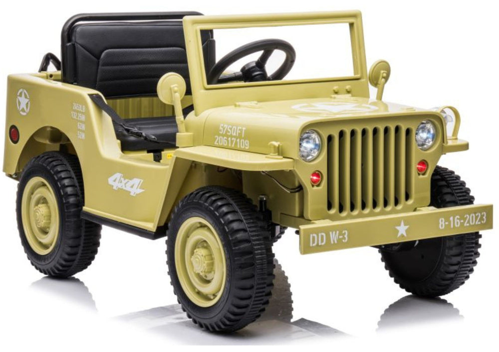Battery Car JH-103 Khaki 4x4 – Electric Ride-On