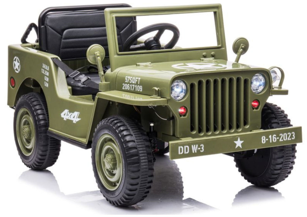 Battery Car JH-103 Olive Green 4x4 – Electric Ride-On