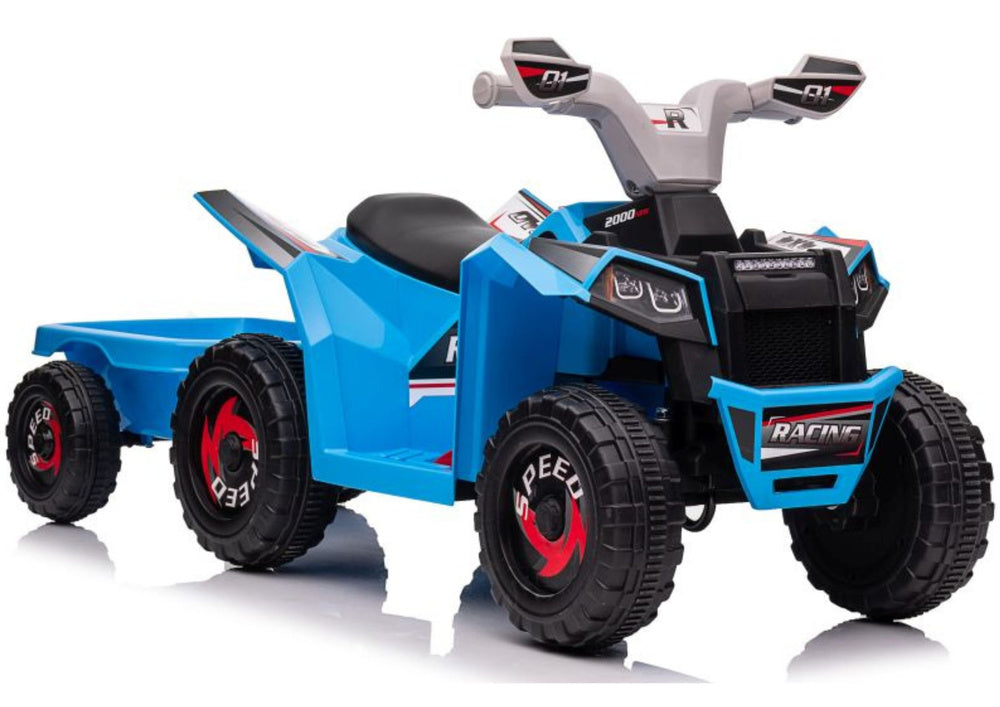 XMX630T Blue Battery Quad Bike With Trailer – Electric Ride-On