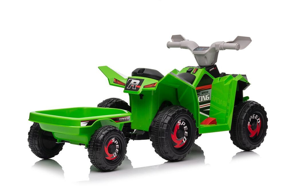 XMX630T Green Battery Quad Bike With Trailer – view 4