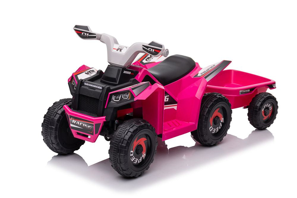 XMX630T Pink Battery Quad Bike With Trailer – view 4