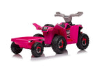 XMX630T Pink Battery Quad Bike With Trailer – view 3