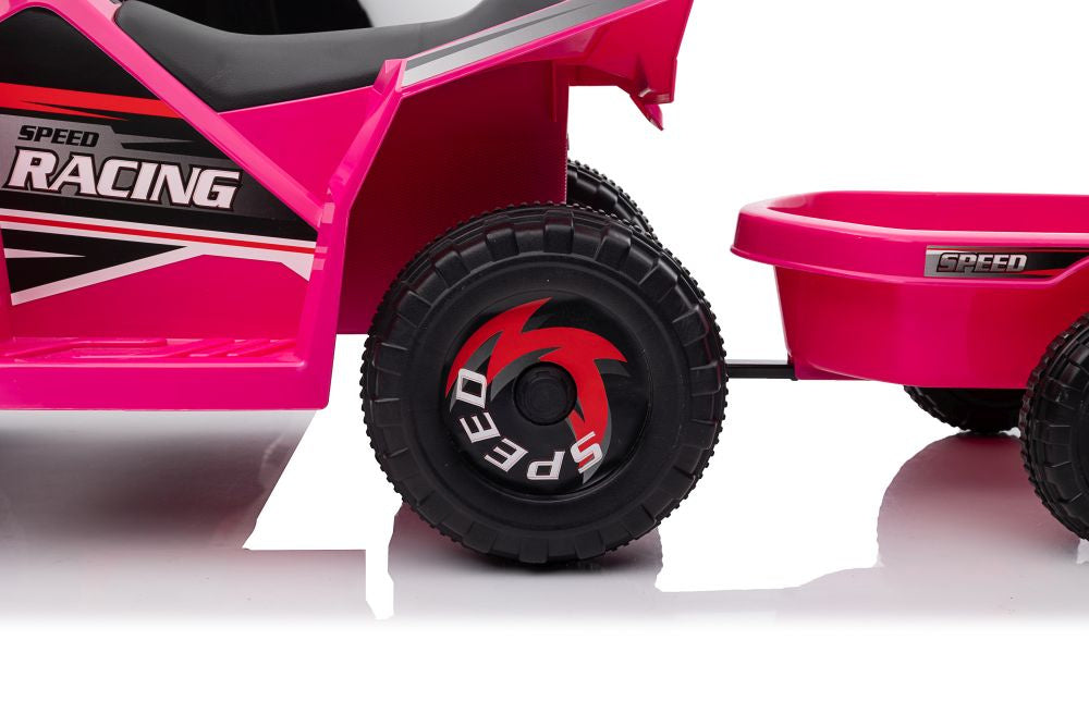 XMX630T Pink Battery Quad Bike With Trailer – view 6