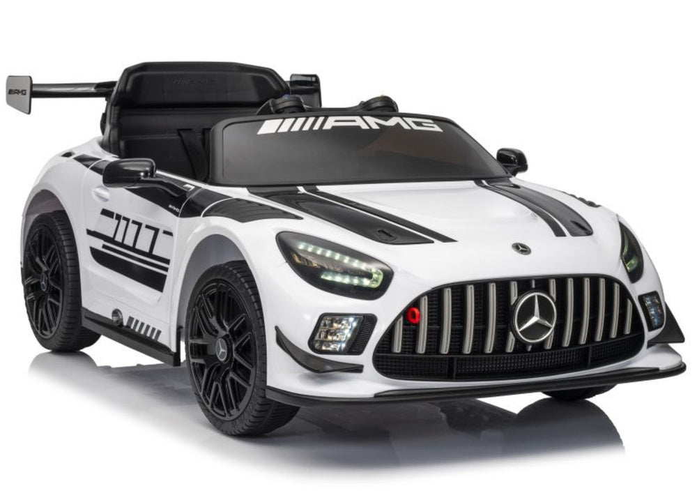 Battery-powered car Mercedes AMG GT3 White – Electric Ride-On