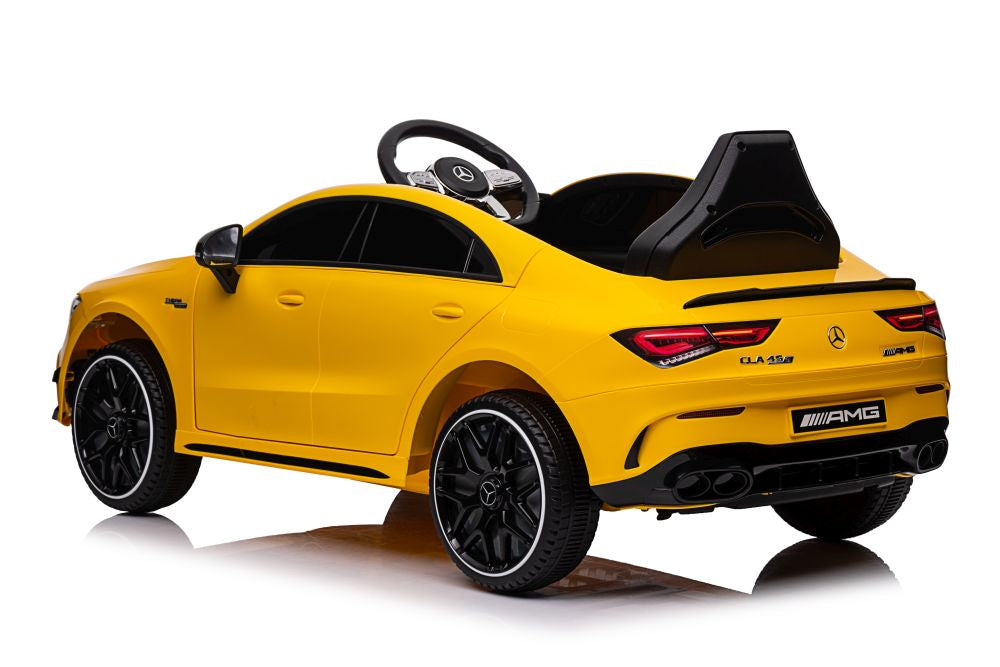 Battery-powered car Mercedes CLA 45s AMG Yellow 4x4 – view 4