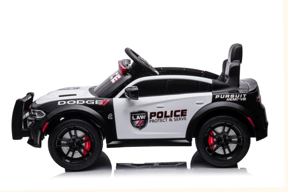 Battery-powered car Dodge Charger Police White and Black – view 5