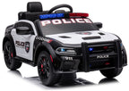 Battery-powered car Dodge Charger Police White and Black – Electric Ride-On