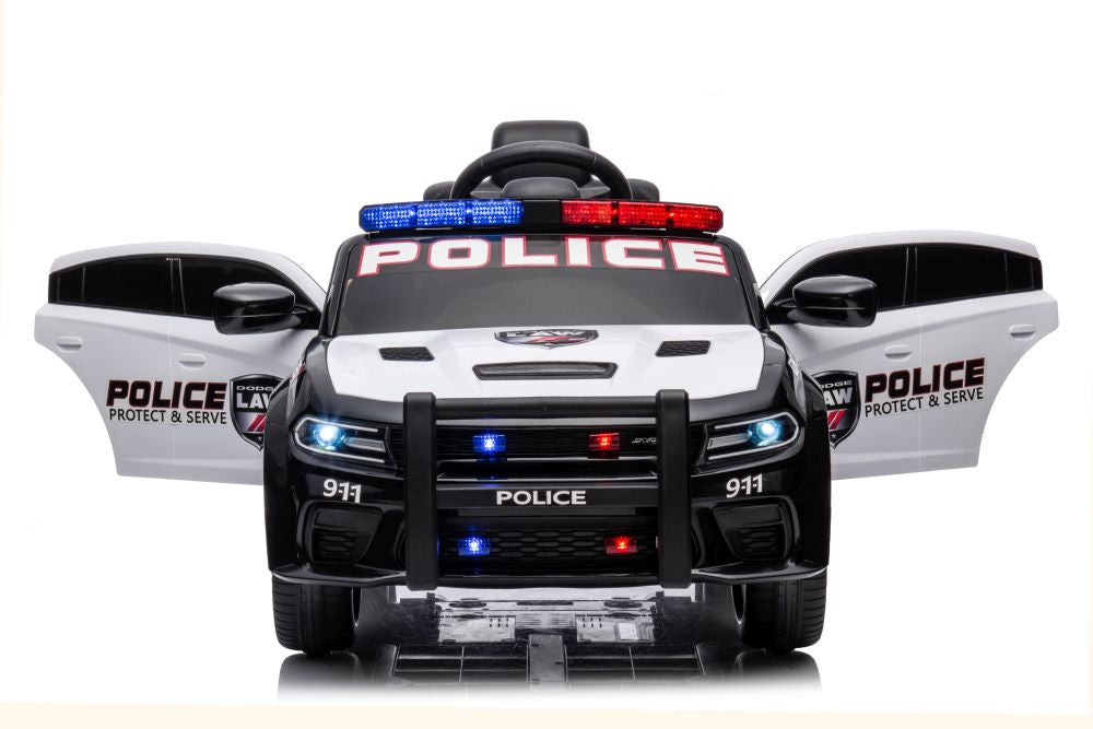 Battery-powered car Dodge Charger Police White and Black – view 6