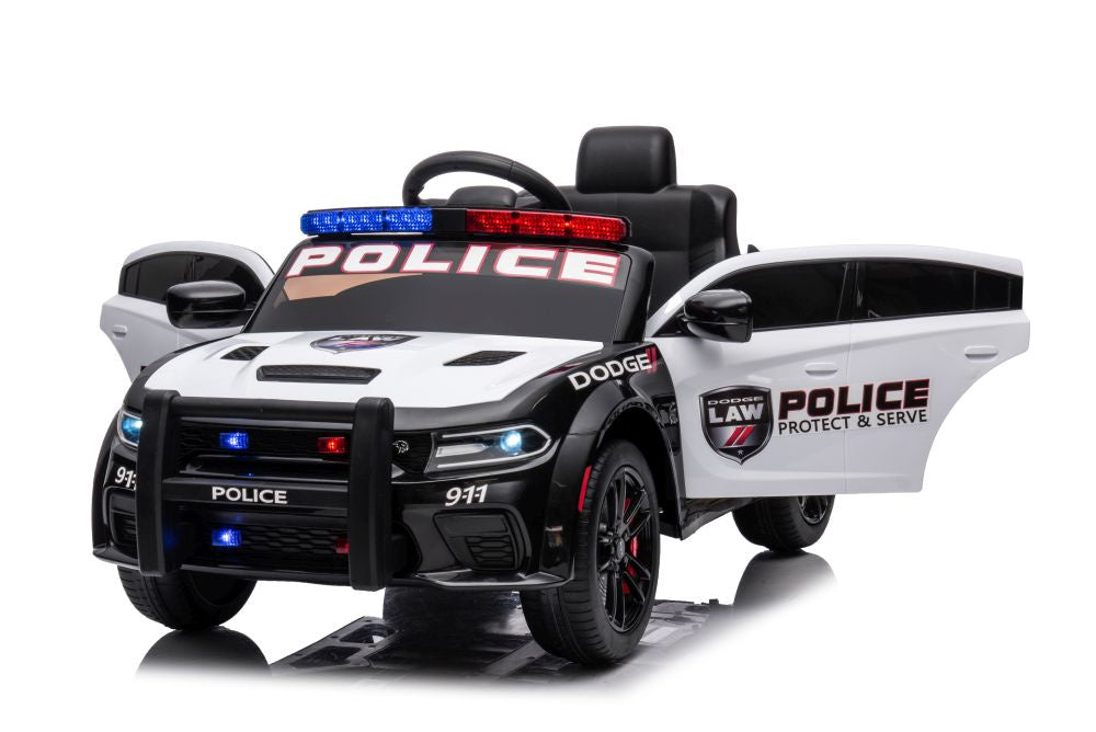 Battery-powered car Dodge Charger Police White and Black – view 7