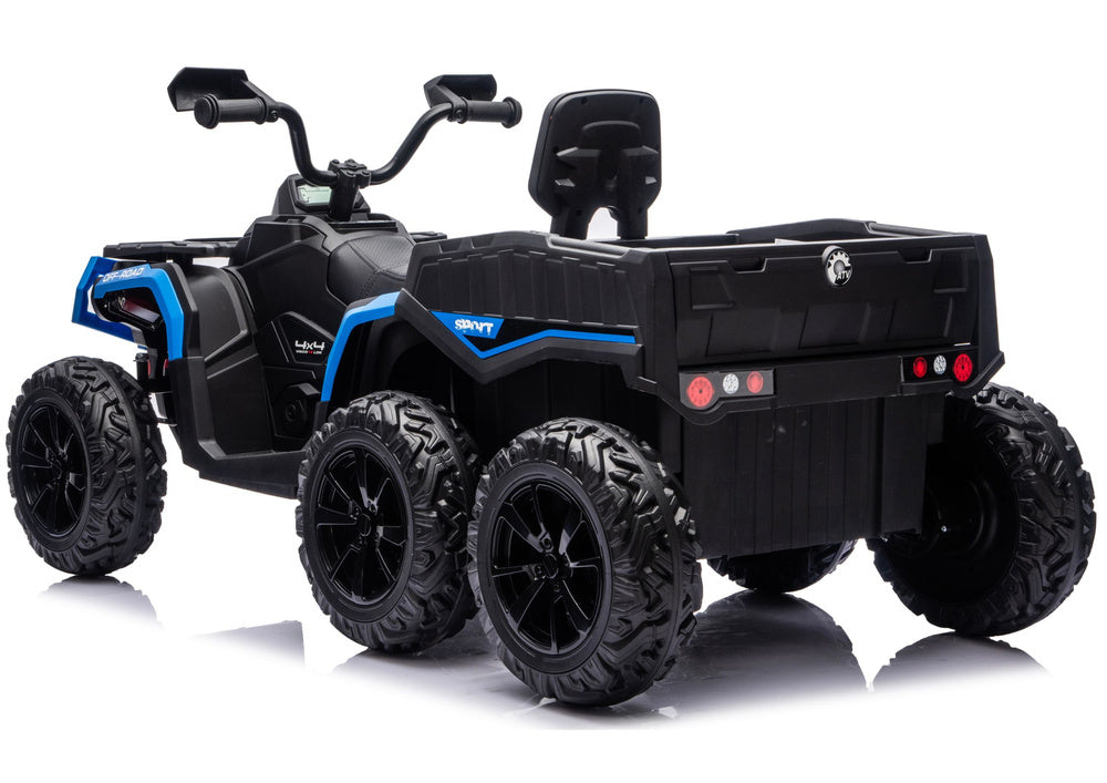 Battery-Operated Quad ATV 6 Wheels With Trailer JC606 24V 4x4 Blue – view 2