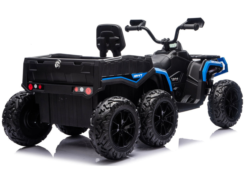 Battery-Operated Quad ATV 6 Wheels With Trailer JC606 24V 4x4 Blue – view 3