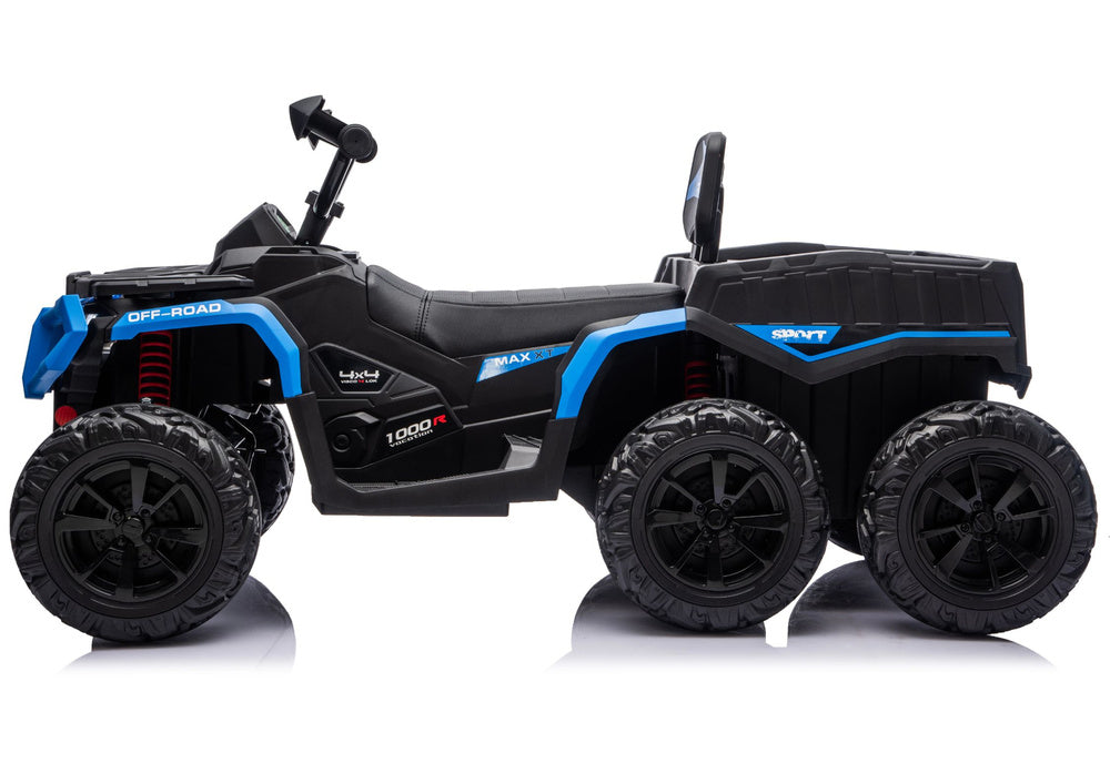 Battery-Operated Quad ATV 6 Wheels With Trailer JC606 24V 4x4 Blue – view 4