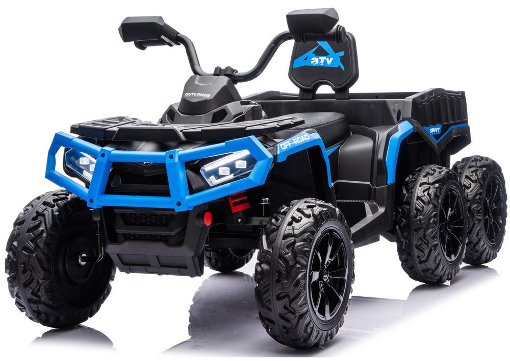 Battery-Operated Quad ATV 6 Wheels With Trailer JC606 24V 4x4 Blue – view 5