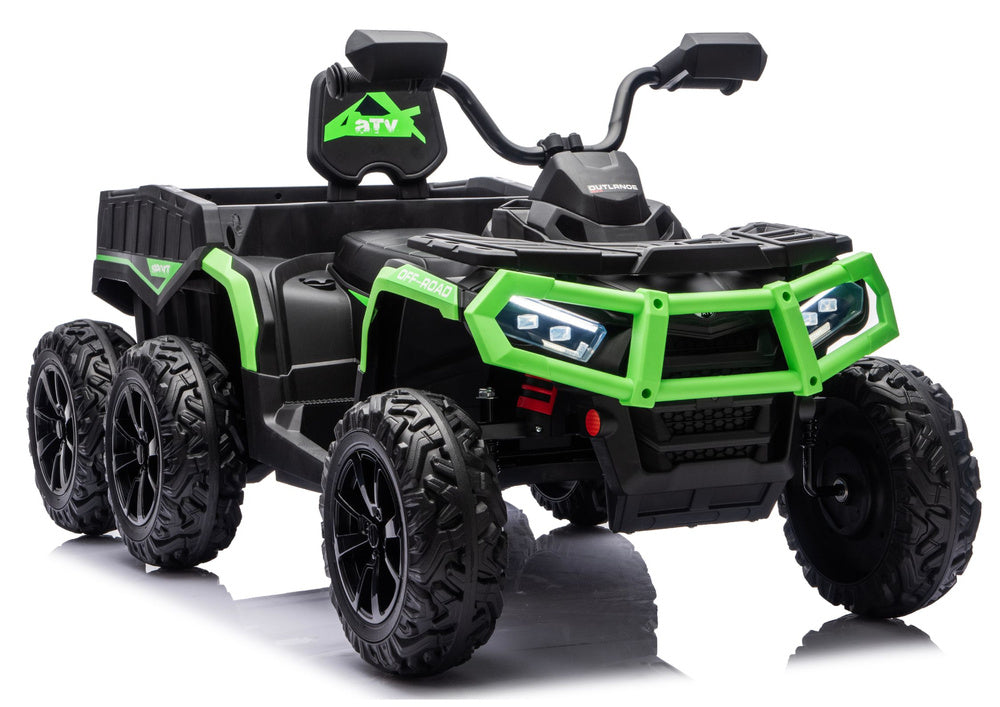 Battery-Operated Quad ATV 6 Wheels With Trailer JC606 24V 4x4 Green – Electric Ride-On