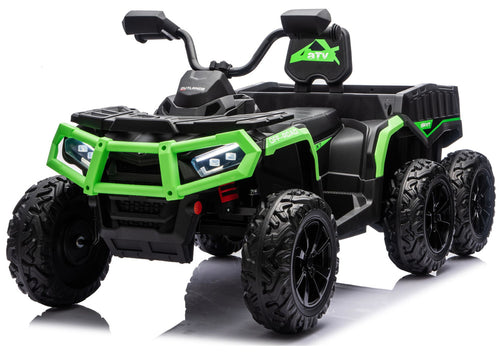 Battery-Operated Quad ATV 6 Wheels With Trailer JC606 24V 4x4 Green – view 2