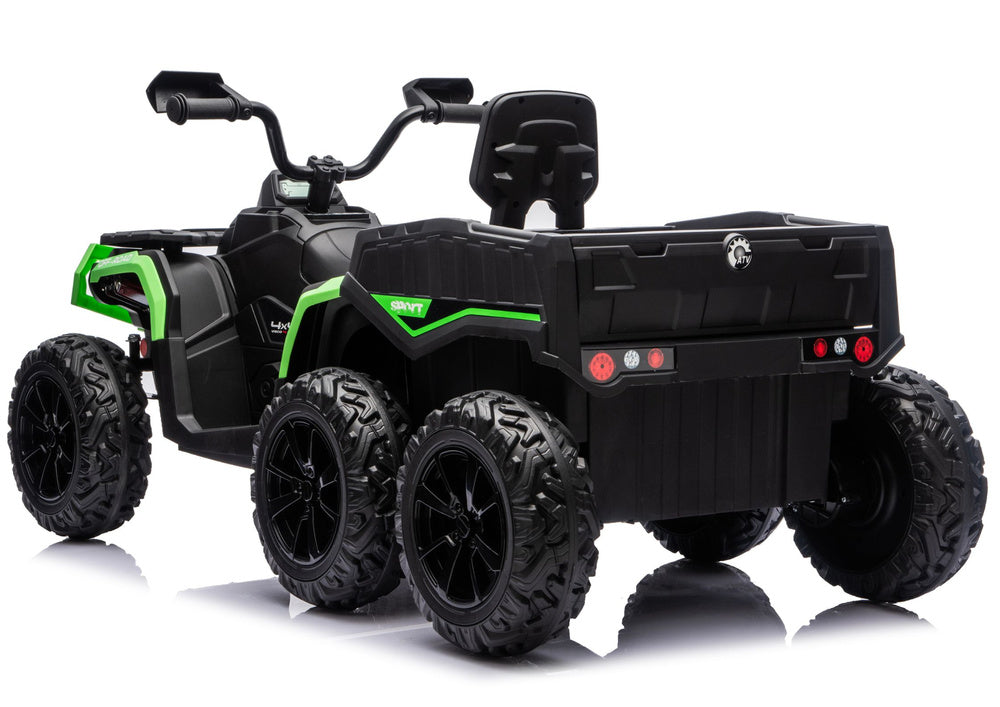 Battery-Operated Quad ATV 6 Wheels With Trailer JC606 24V 4x4 Green – view 3