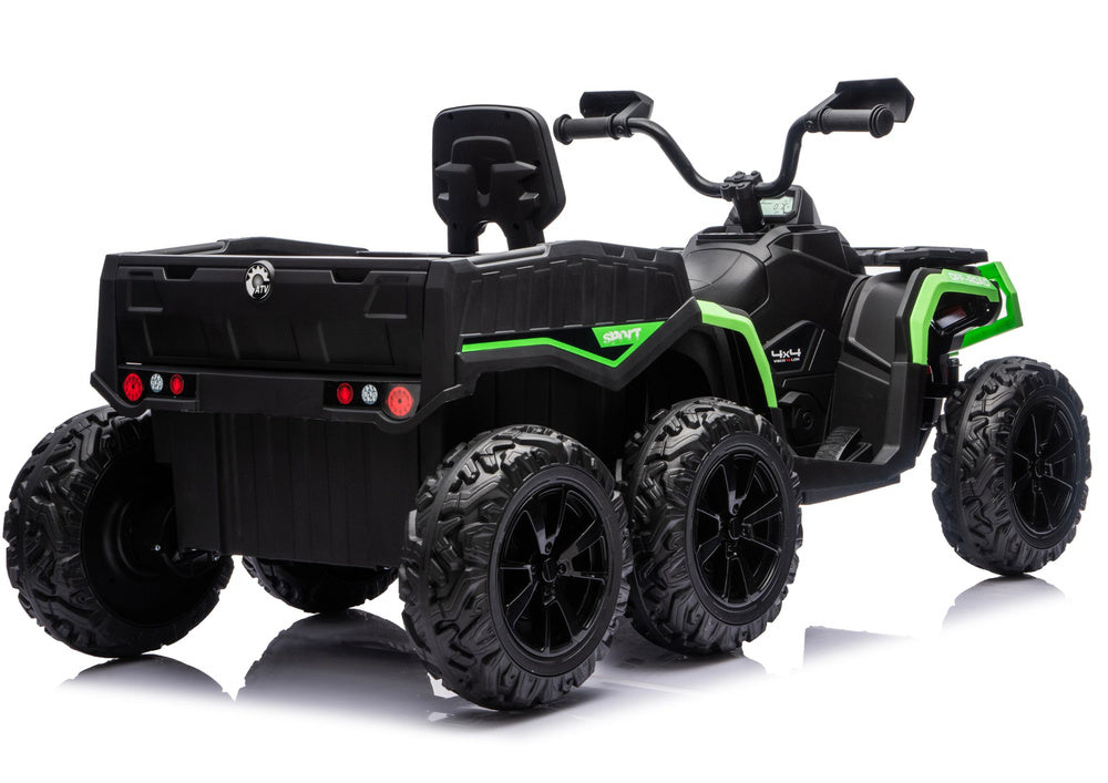 Battery-Operated Quad ATV 6 Wheels With Trailer JC606 24V 4x4 Green – view 4