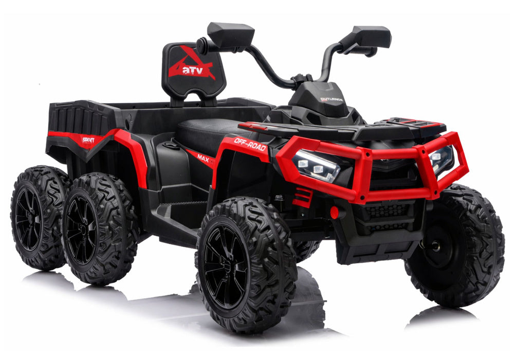 Battery-Operated Quad ATV 6 Wheels With Trailer JC606 24V 4x4 Red – Electric Ride-On