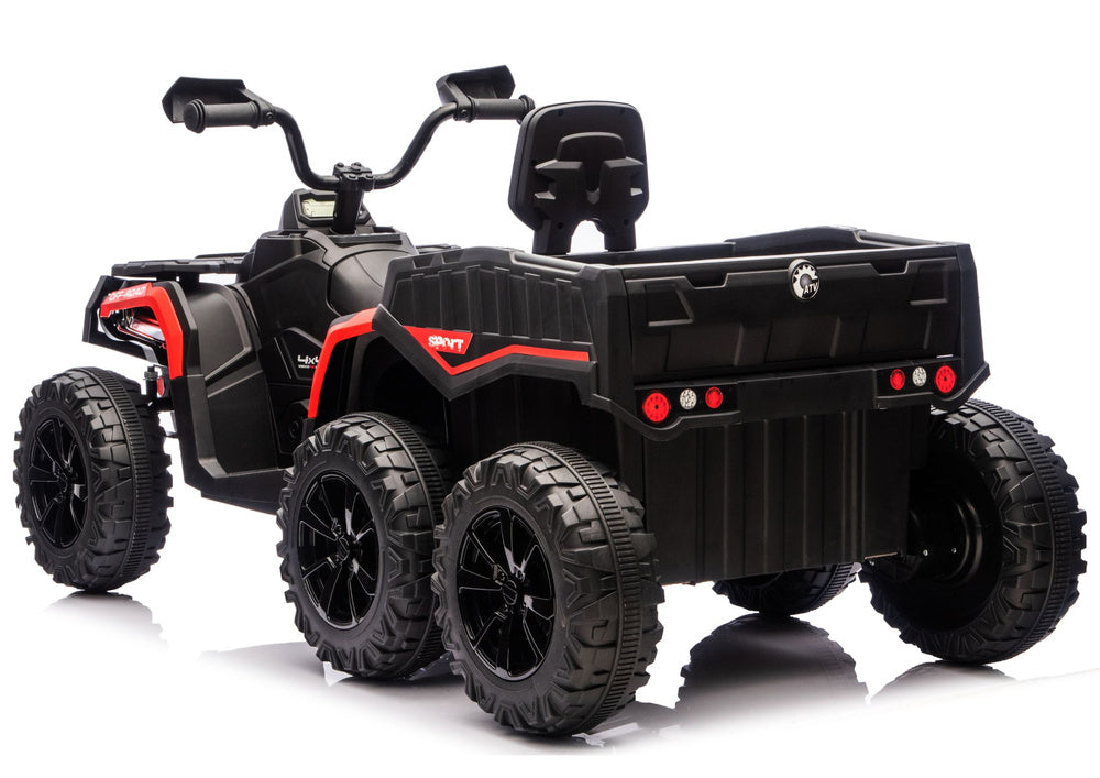 Battery-Operated Quad ATV 6 Wheels With Trailer JC606 24V 4x4 Red – view 3