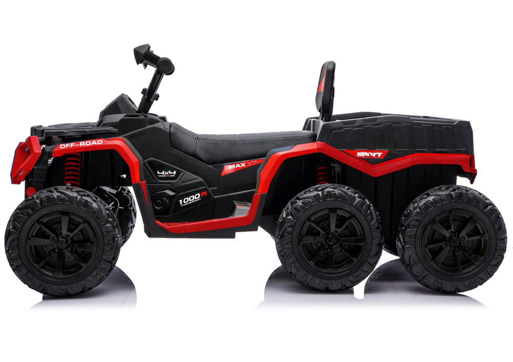 Battery-Operated Quad ATV 6 Wheels With Trailer JC606 24V 4x4 Red – view 5