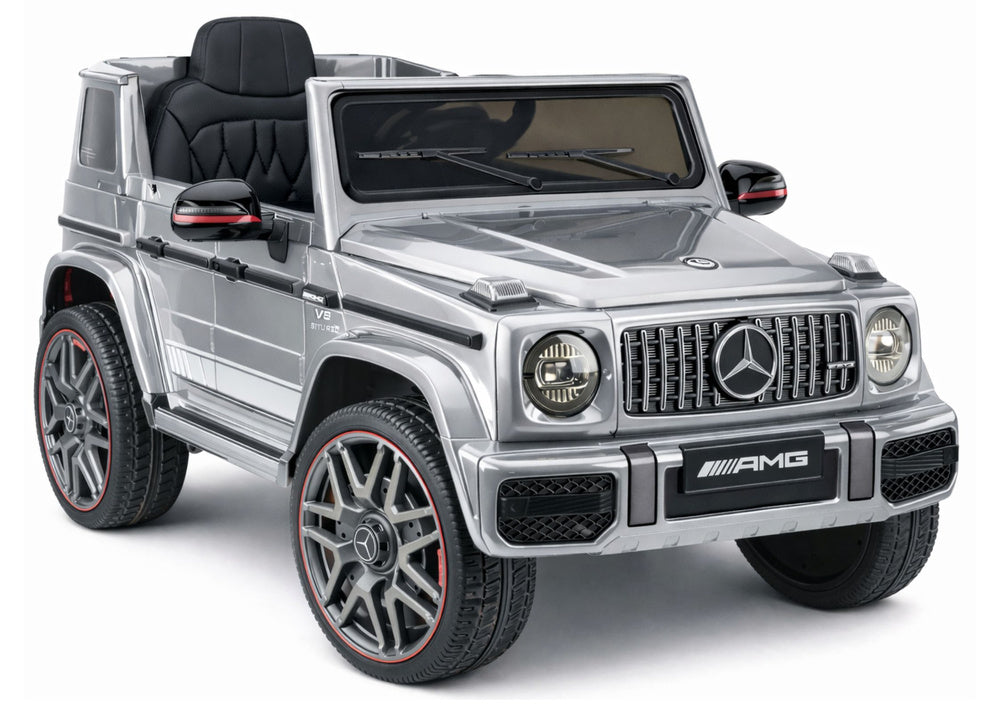 Mercedes AMG G 63 Silver Painted Battery-Operated Car – Electric Ride-On