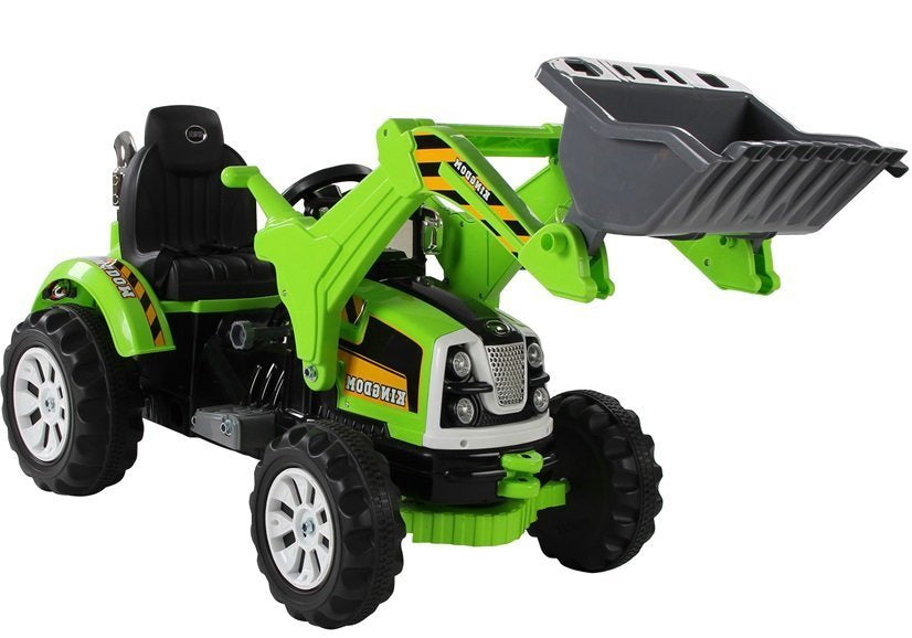 Electric Ride On Tractor with Bucket Excavator Green – Electric Ride-On