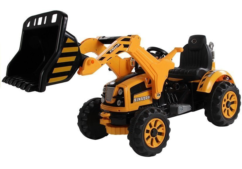 Electric Ride On Tractor with Bucket Excavator Orange – view 2