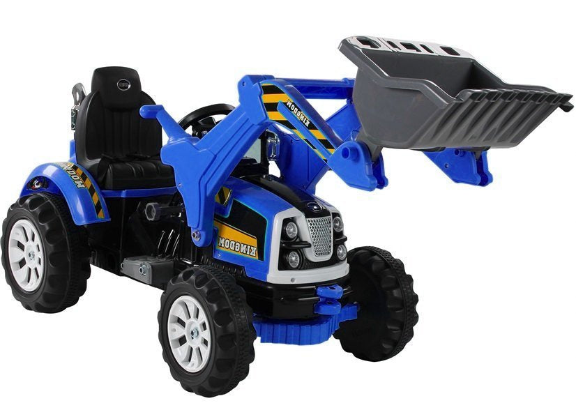 Electric Ride On Tractor with Bucket Excavator Blue – Electric Ride-On
