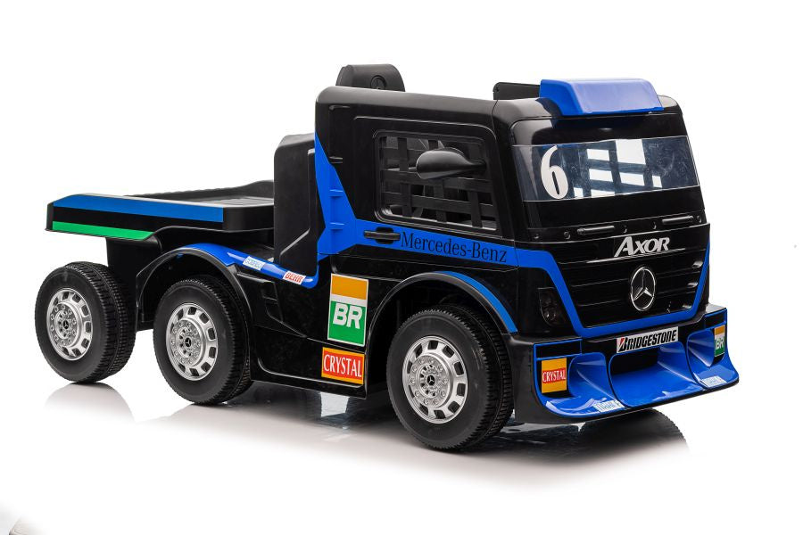 Battery Car Mercedes XMX622B Semi-trailer Navy Blue LCD – Electric Ride-On