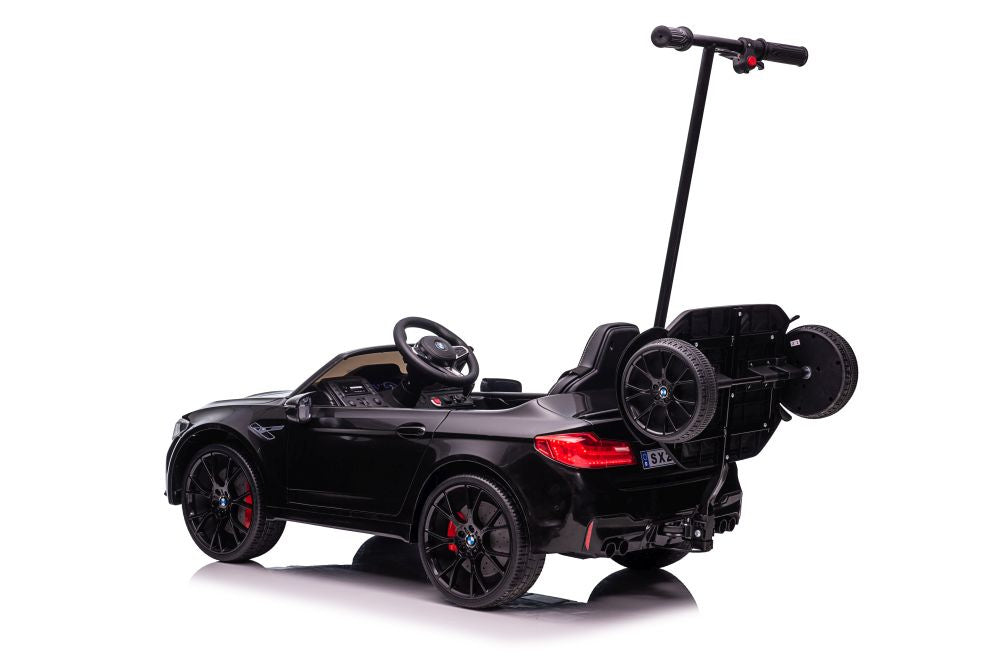 Battery-operated car BMW M5 with platform for parent, black lacquered – view 7