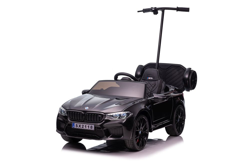 Battery-operated car BMW M5 with platform for parent, black lacquered – view 8