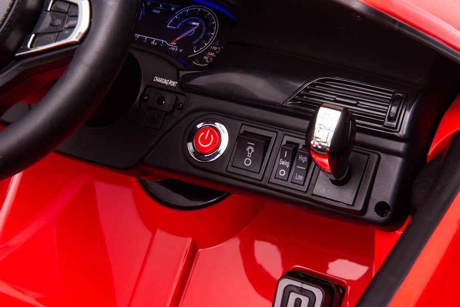 Battery-operated car BMW M5 with platform for parent, red, lacquered – view 10