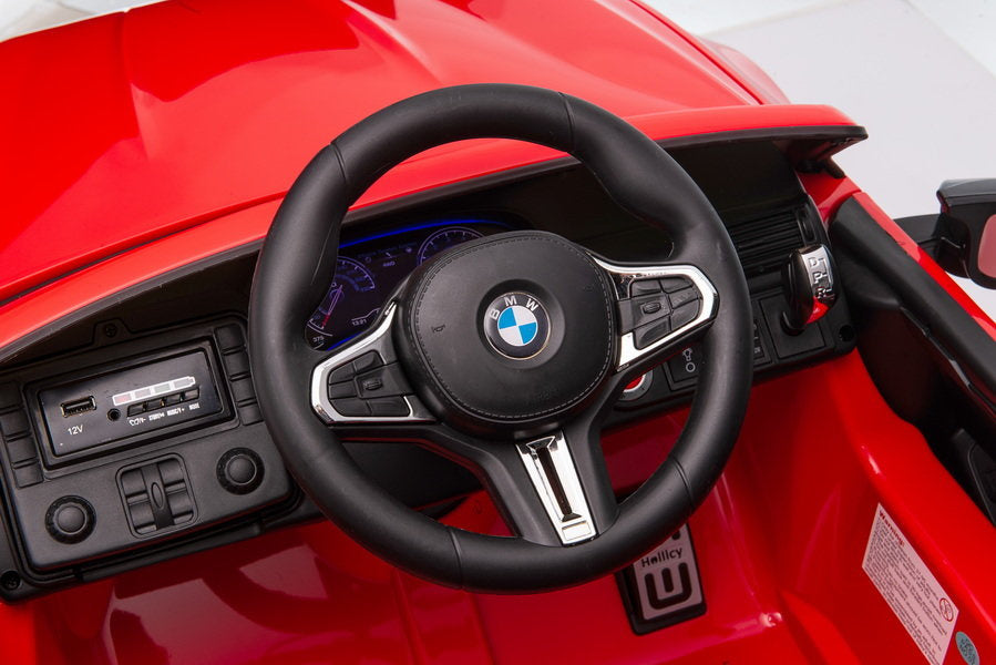 Battery-operated car BMW M5 with platform for parent, red, lacquered – view 11