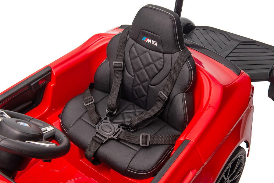 Battery-operated car BMW M5 with platform for parent, red, lacquered – view 12