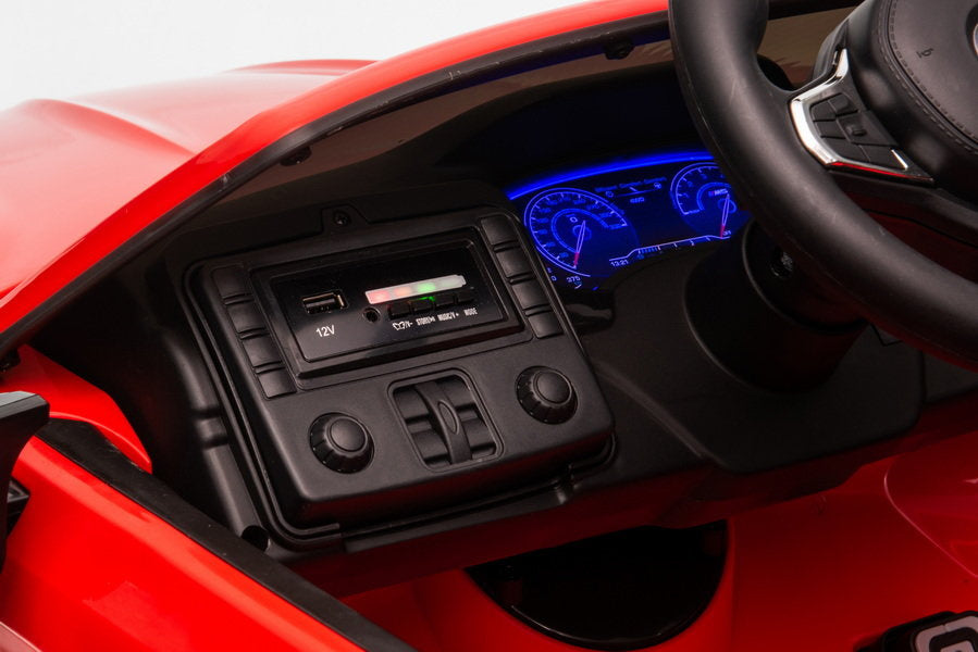 Battery-operated car BMW M5 with platform for parent, red, lacquered – view 13