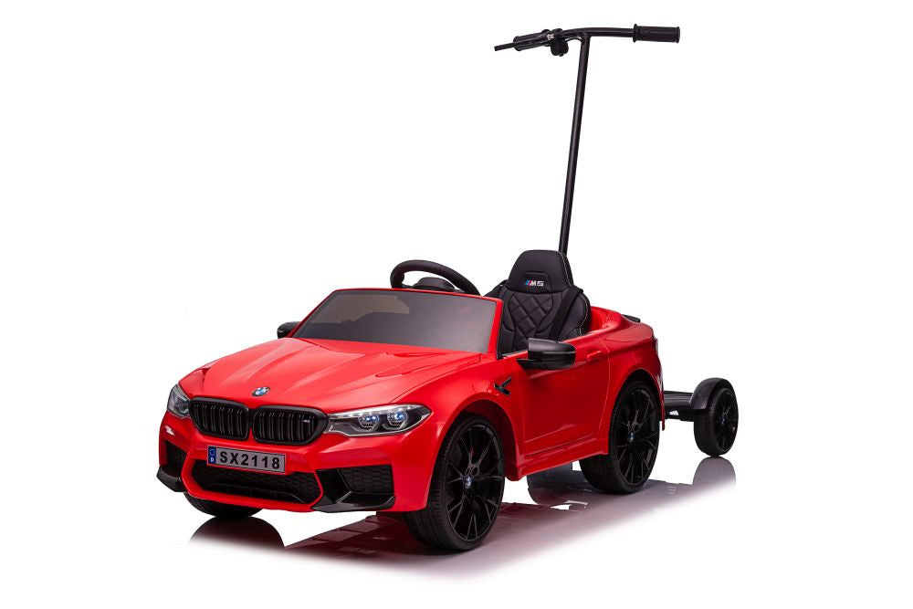 Battery-operated car BMW M5 with platform for parent, red, lacquered – view 4