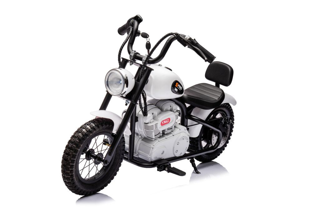 Bike A9902 2x18V White – Electric Ride-On Motorcycle