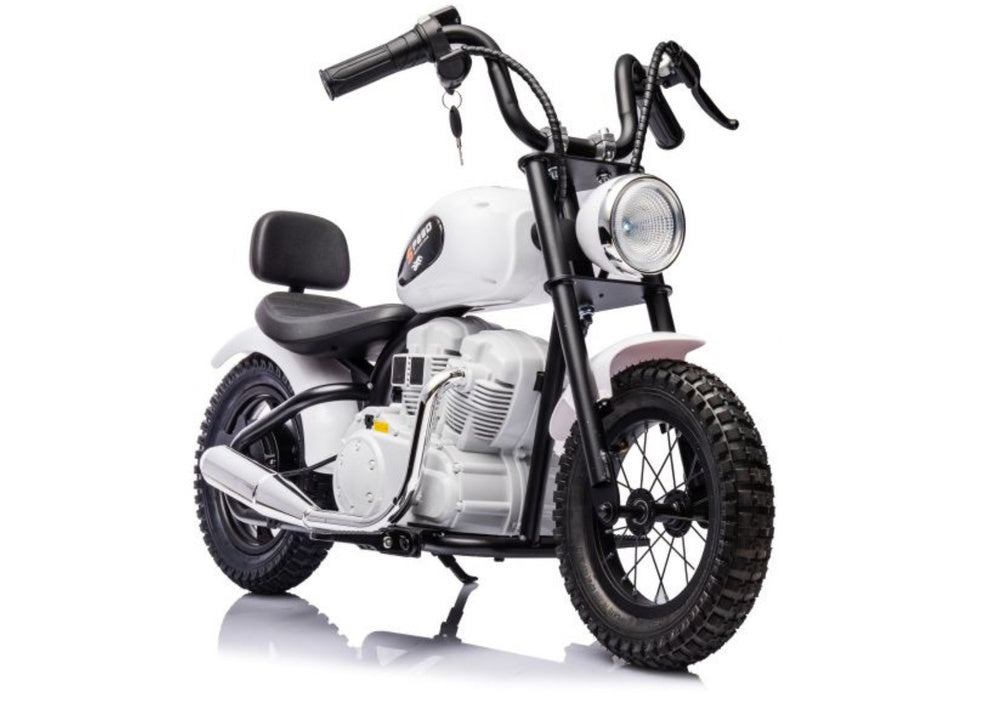 Bike A9902 2x18V White – Electric Ride-On Motorcycle